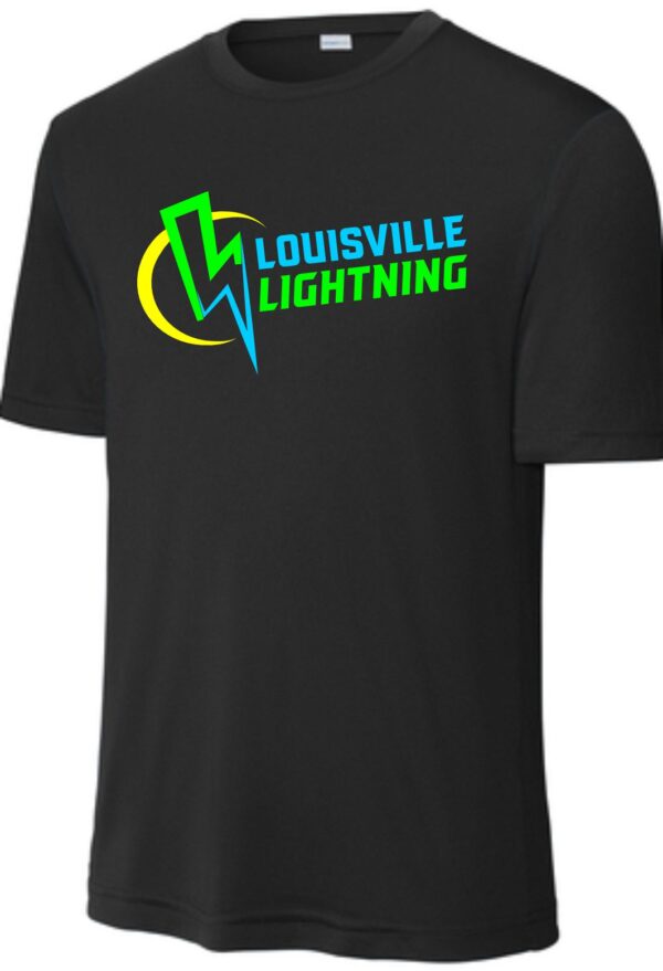 Black t-shirt with Louisville Lightning logo.