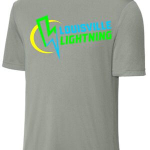 Gray t-shirt with Louisville Lightning logo.