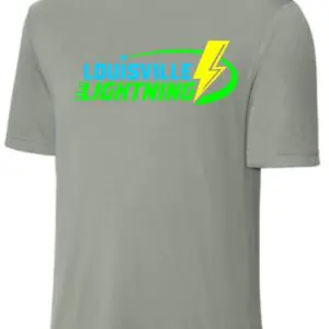 Gray t-shirt with Louisville Lightning logo.