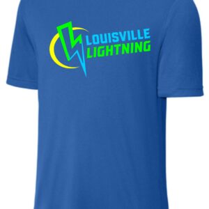 Blue t-shirt with Louisville Lightning logo.