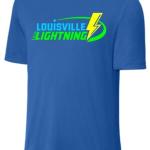 Blue t-shirt with Louisville Lightning logo.