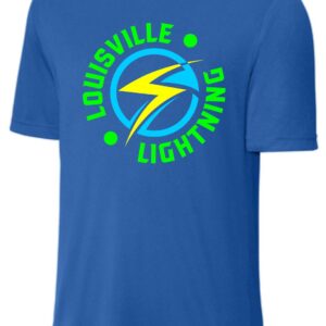 Blue t-shirt with Louisville Lightning logo.