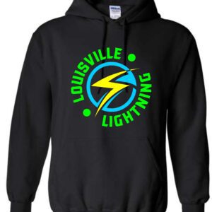 Black hoodie with Louisville Lightning logo.