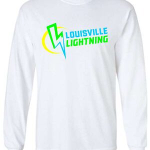 White long-sleeve t-shirt with Louisville Lightning logo.