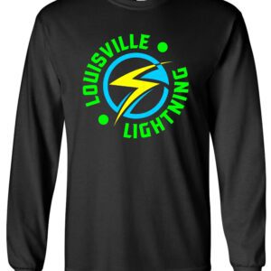 Black long-sleeve shirt with Louisville Lightning logo.