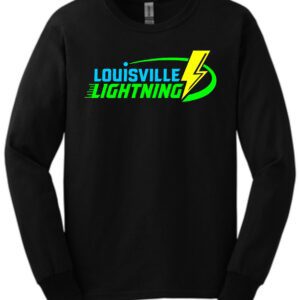 Black long sleeve shirt with Louisville Lightning logo.