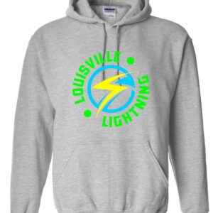 Gray hoodie with Louisville Lightning logo.