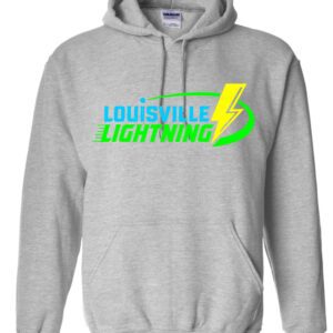 Gray hoodie with Louisville Lightning logo.