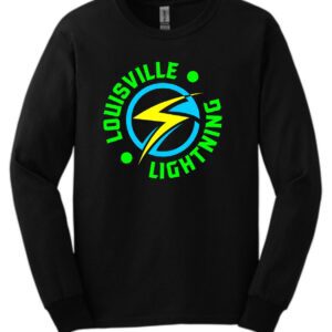 Black long sleeve shirt with Louisville Lightning logo.