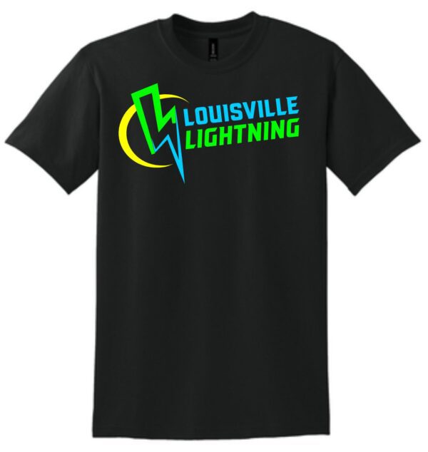 Black t-shirt with Louisville Lightning logo.