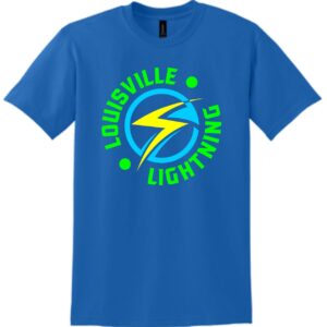 Blue t-shirt with Louisville Lightning logo.