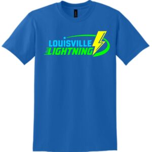 Blue t-shirt with Louisville Lightning logo.