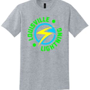 Gray t-shirt with Louisville Lightning logo.