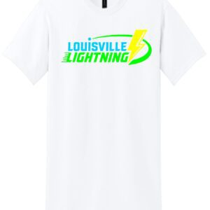 White t-shirt with Louisville Lightning logo.