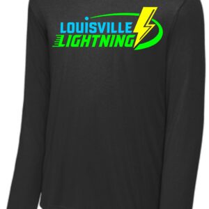 Black long-sleeve shirt with Louisville Lightning logo.