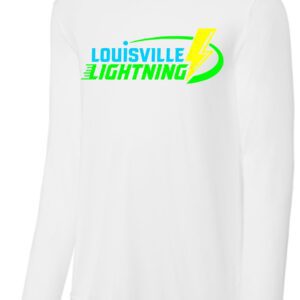 White long-sleeve shirt with Louisville Lightning logo.