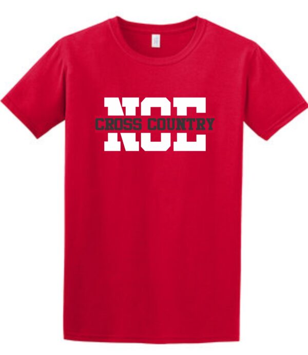 Red t-shirt with "NOE Cross Country"