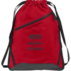 Red drawstring bag with Noe CC Cougars logo.