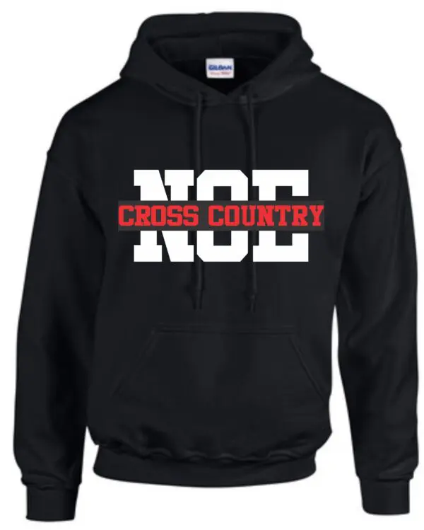 Black hoodie with "NOF Cross Country" text.