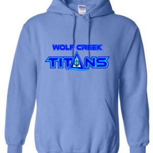 Blue Wolf Creek Titans hoodie.