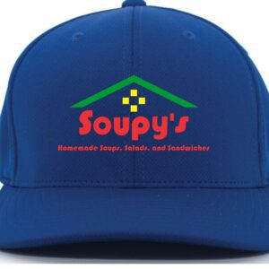 Blue baseball cap with Soupy's logo.