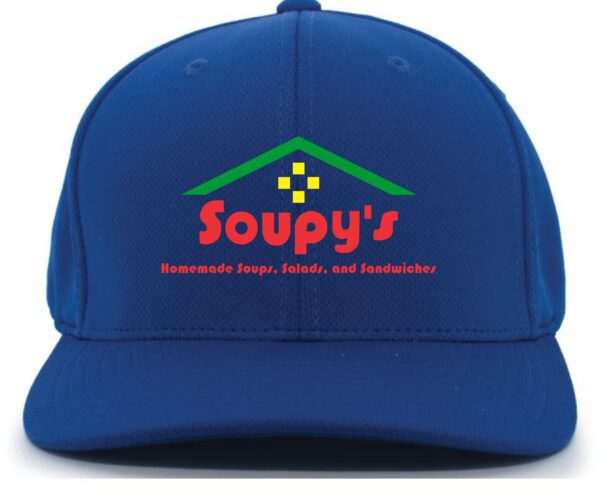 Blue baseball cap with Soupy's logo.