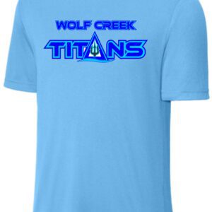 Wolf Creek Titans blue t-shirt.