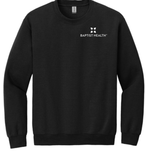 Black G18000 Crewneck Sweatshirt with embroidered logos