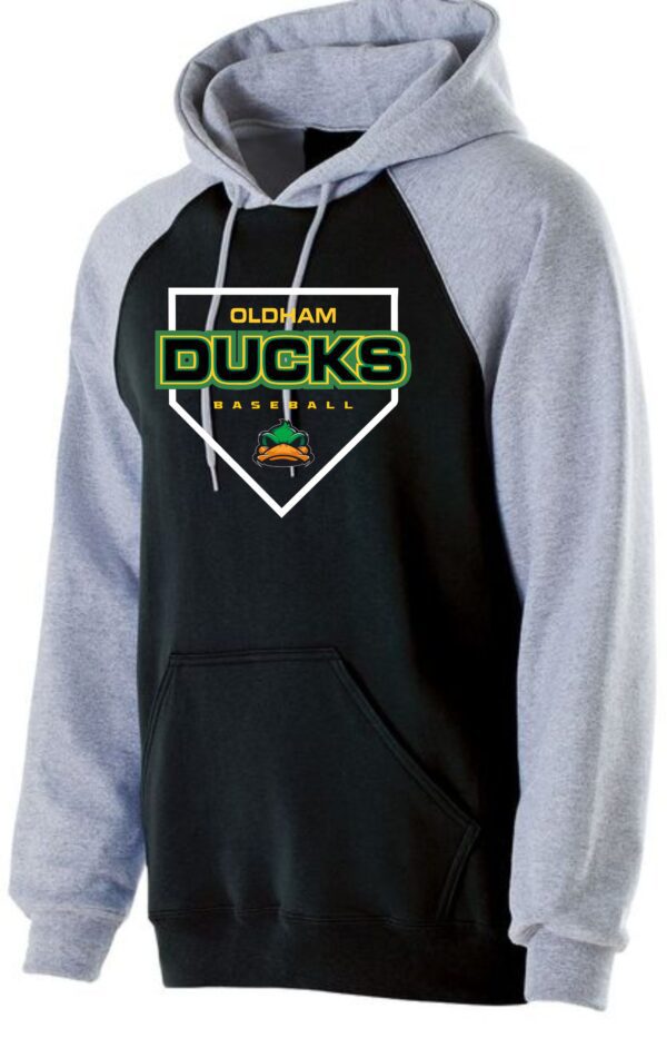 Oldham Ducks Baseball Aug 229279 Homeplate Black Heather Hoodie