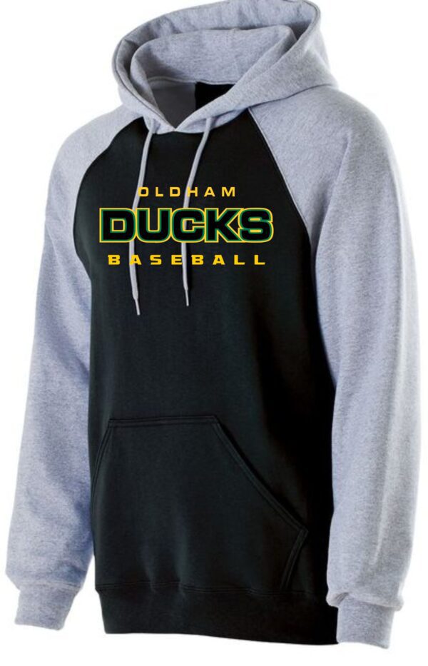 Oldham Ducks Baseball Aug 229279 Text only Black Heather Hoodie